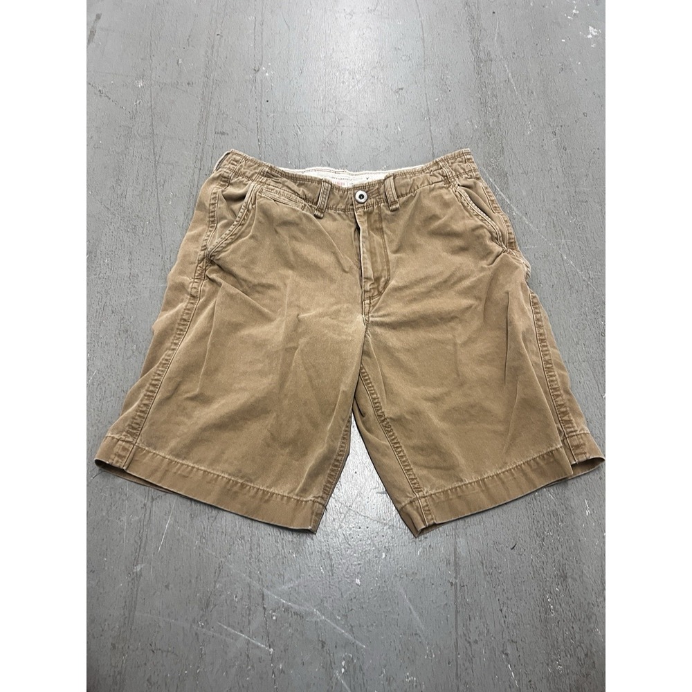American Eagle Brown Longer Length Chino Shorts Mens Size 34 Casual Cottons